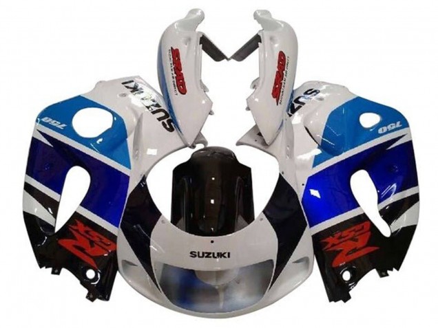 Lojas Carenagens Moto Suzuki GSXR 600 / GSXR 750 1996-2000 - Branco Preto Double Azul Vermelho