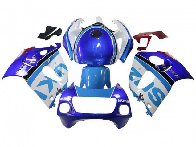 Lojas Carenagens Moto Suzuki GSXR 600 / GSXR 750 1996-2000 - Branco Azul Listra