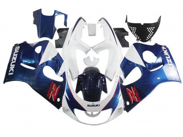 Lojas Carenagens Moto Suzuki GSXR 600 / GSXR 750 1996-2000 - Branco Azul Vermelho