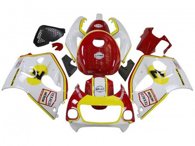Lojas Carenagens Moto Suzuki GSXR 600 / GSXR 750 1996-2000 - Branco Vermelho Amarelo Texaco