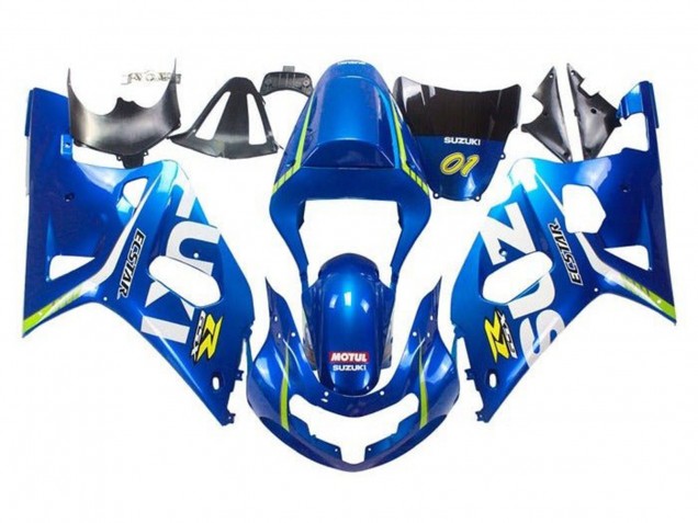 Lojas Carenagens Moto Suzuki GSXR 600 / GSXR 750 2001-2003 - Azul Amarelo Verde Branco