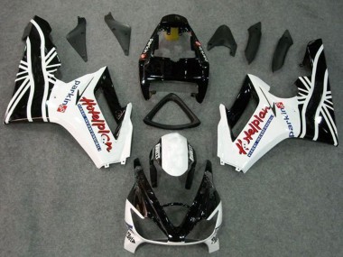 Lojas Kits Carenagem Moto Triumph Daytona 675 Triple 2006-2008 - Branco Preto Brilhante