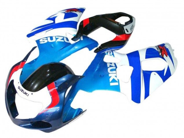 Lojas Carenagens Moto Suzuki GSXR 600 / GSXR 750 2001-2003 - Branco Azul Vermelho Preto