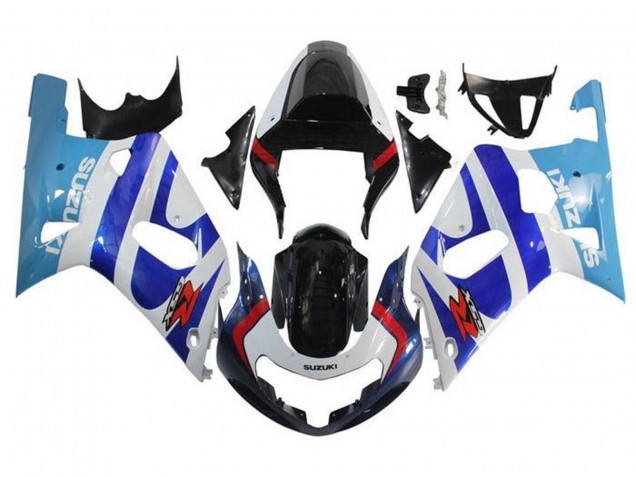 Lojas Carenagens Moto Suzuki GSXR 600 / GSXR 750 2001-2003 - Branco Triple Azul Preto Brilhante Vermelho