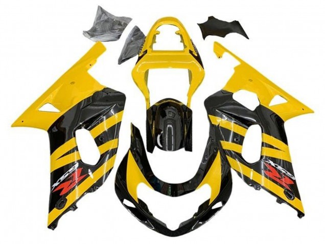 Lojas Carenagens Moto Suzuki GSXR 600 / GSXR 750 2001-2003 - Amarelo Preto Listra Vermelho
