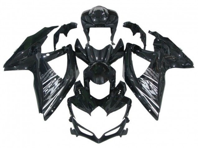 Lojas Carenagens Moto Suzuki GSXR 600 / GSXR 750 2008-2010 - Preto Brilhante Cinzento