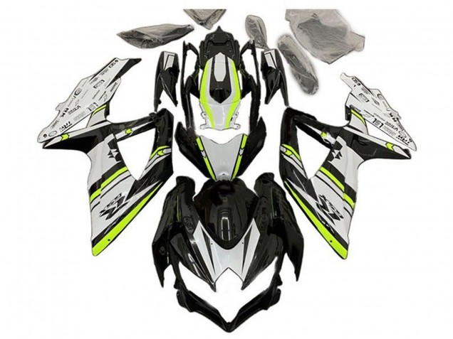 Lojas Carenagens Moto Suzuki GSXR 600 / GSXR 750 2008-2010 - Branco Verde Preto Brilhante