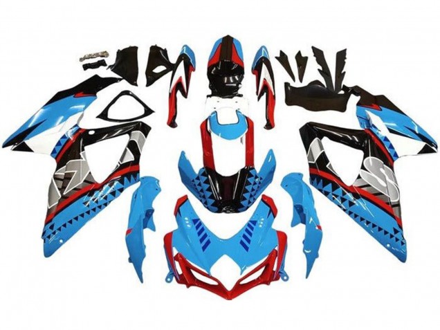 Lojas Carenagens Moto Suzuki GSXR 600 / GSXR 750 2008-2010 - Azul Vermelho Preto Forma
