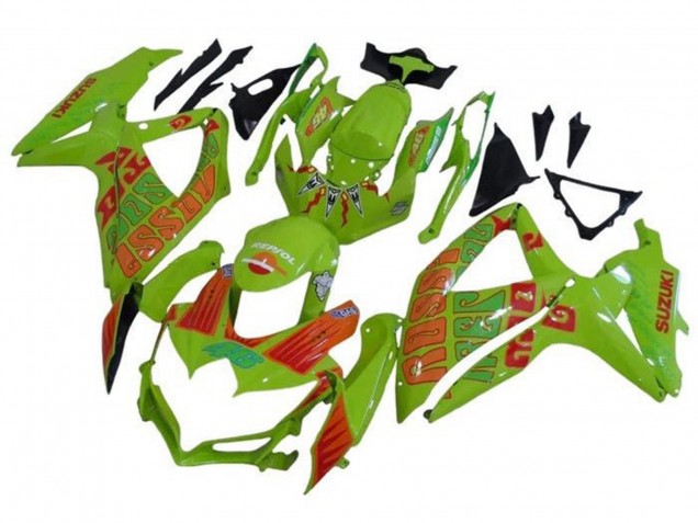 Lojas Carenagens Moto Suzuki GSXR 600 / GSXR 750 2008-2010 - Verde Laranja Rossi