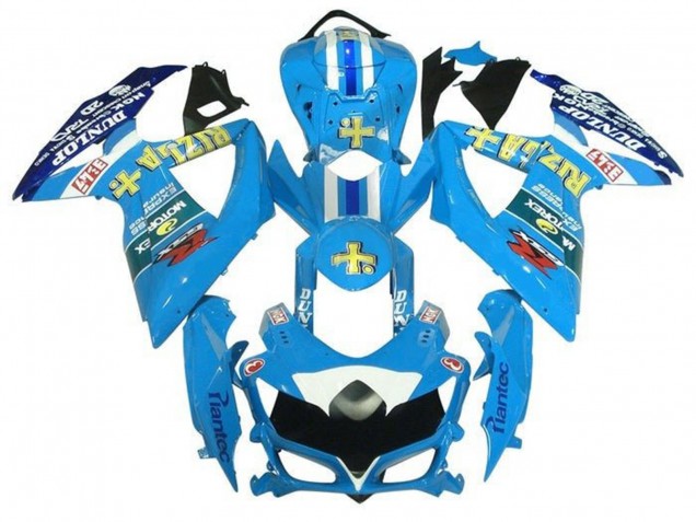 Lojas Carenagens Moto Suzuki GSXR 600 / GSXR 750 2008-2010 - Azul Claro Amarelo Rizla