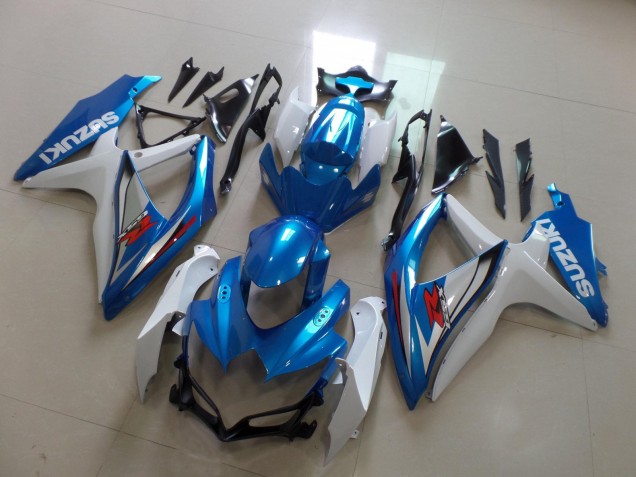 Lojas Carenagem Moto Suzuki GSXR 600 / GSXR 750 2008-2010 - Branco Azul Claro Vermelho