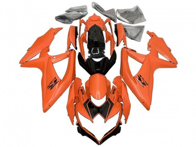 Lojas Carenagens Moto Suzuki GSXR 600 / GSXR 750 2008-2010 - Laranja Preto Brilhante
