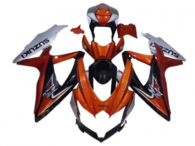 Lojas Carenagem Moto Suzuki GSXR 600 / GSXR 750 2008-2010 - Prata Laranja Preto Brilhante