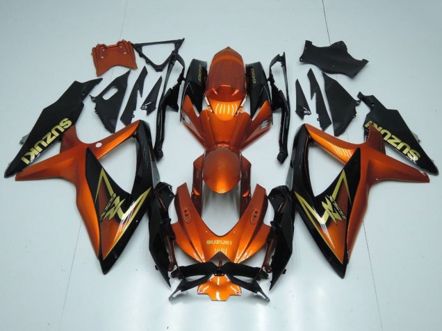 Lojas Carenagens Moto Suzuki GSXR 600 / GSXR 750 2008-2010 - Laranja Ouro Preto