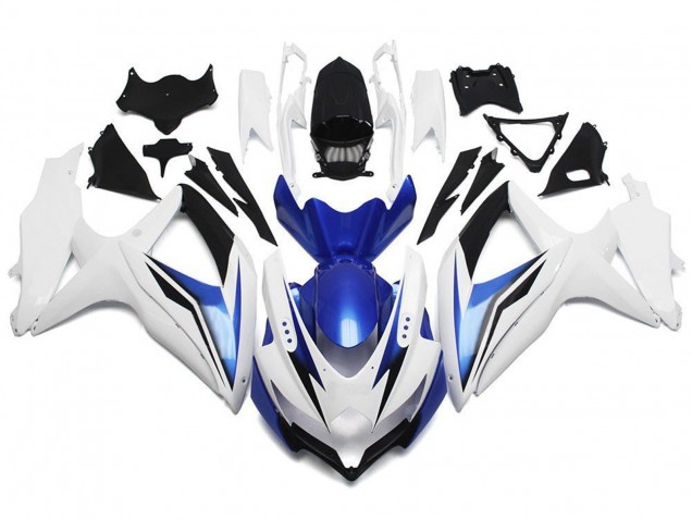 Lojas Carenagem Moto Suzuki GSXR 600 / GSXR 750 2008-2010 - Branco Azul Preto