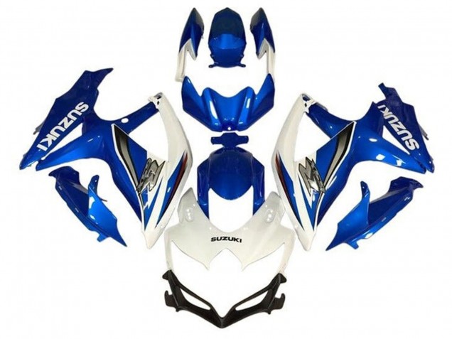Lojas Carenagens Moto Suzuki GSXR 600 / GSXR 750 2008-2010 - Branco Azul Prata