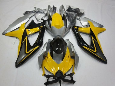 Lojas Carenagens Moto Suzuki GSXR 600 / GSXR 750 2008-2010 - Amarelo Prata Cinzento Preto