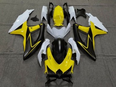 Lojas Carenagens Moto Suzuki GSXR 600 / GSXR 750 2008-2010 - Branco Amarelo Cinzento Preto
