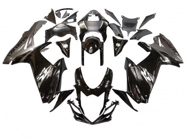 Lojas Carenagens Moto Suzuki GSXR 600 / GSXR 750 2011-2024 - Preto Brilhante Cinzento Branco