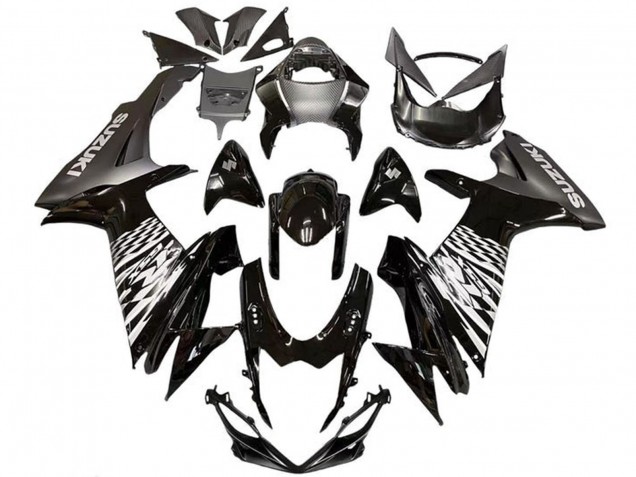 Lojas Carenagens Moto Suzuki GSXR 600 / GSXR 750 2011-2024 - Preto Brilhante Prata