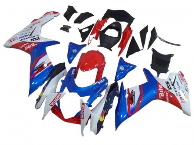 Lojas Carenagens Moto Suzuki GSXR 600 / GSXR 750 2011-2024 - Azul Branco Vermelho Motul