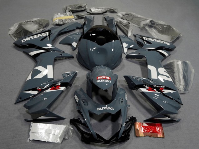 Lojas Carenagens Moto Suzuki GSXR 600 / GSXR 750 2011-2024 - Nardo Cinzento Escuro Branco Preto Vermelho Motul