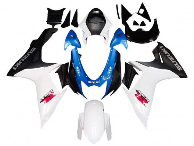 Lojas Carenagens Moto Suzuki GSXR 600 / GSXR 750 2011-2024 - Branco Azul Preto Rosa