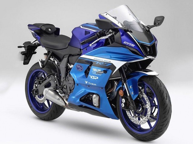 Lojas Carenagens Moto Yamaha YZF R7 2021-2024 - Matte Azul Azul Claro Fosco