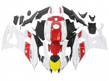 Lojas Carenagens Moto Yamaha YZF R7 2021-2024 - Branco Amarelo Vermelho Listra