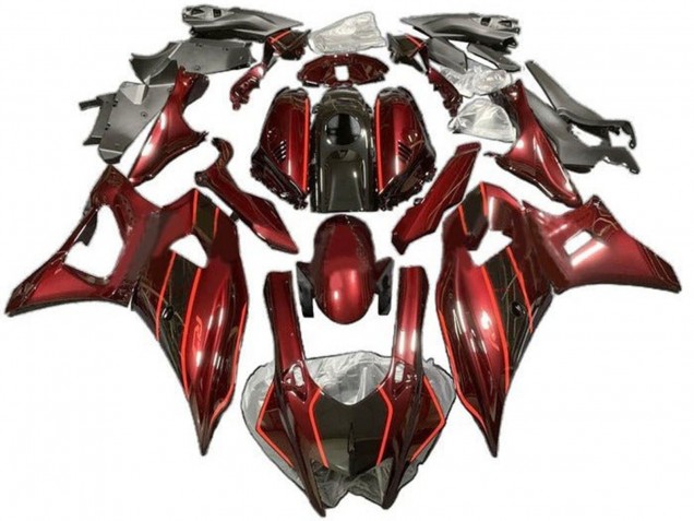 Lojas Carenagens Moto Yamaha YZF R7 2021-2024 - Vermelho Escuro Preto