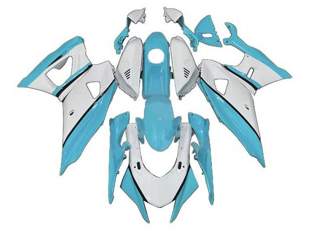 Lojas Carenagens Moto Yamaha YZF R7 2021-2024 - Azul Turquoise Branco