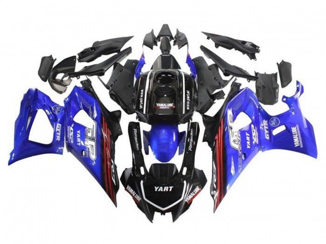Lojas Carenagens Moto Yamaha YZF R7 2021-2024 - Preto Azul Vermelho Listra