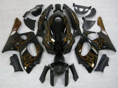 Lojas Carenagens Moto Yamaha YZF600R Thundercat 1996-2007 - Preto Ouro Escuro Chama