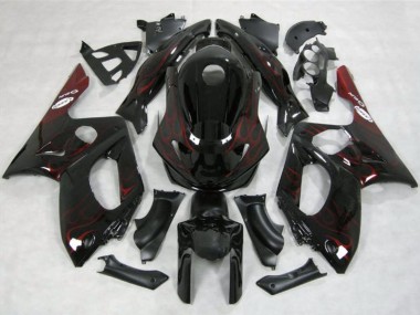Lojas Carenagens Moto Yamaha YZF600R Thundercat 1996-2007 - Preto Brilhante Vermelho Chama