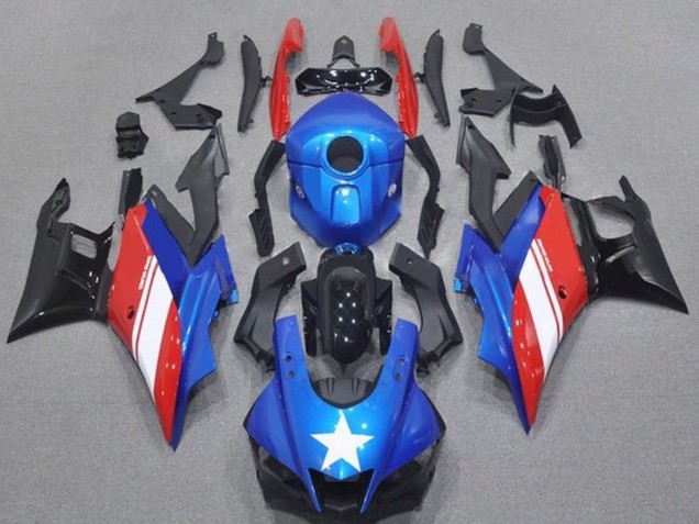 Lojas Carenagens Moto Yamaha YZF R3/R25 2019-2021 - Azul Vermelho Branco Estrela