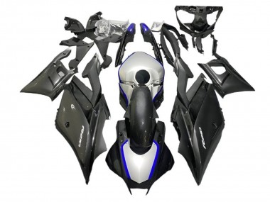 Lojas Carenagens Moto Yamaha YZF R3/R25 2022-2024 - Prata Azul Preto Fibra de Carbono Estilo