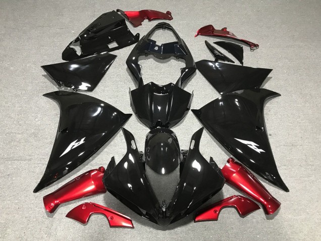 Lojas Carenagens Moto Yamaha YZF 1000 R1 2009-2011 - Preto Brilhante Vermelho