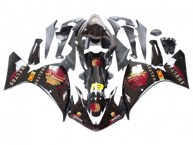 Lojas Carenagens Moto Yamaha YZF 1000 R1 2009-2011 - Preto Brilhante Vermelho Amarelo Sheltes