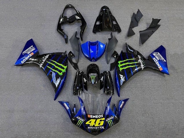Lojas Carenagens Moto Yamaha YZF 1000 R1 2009-2011 - Azul Preto Brilhante Verde Monstro Energy