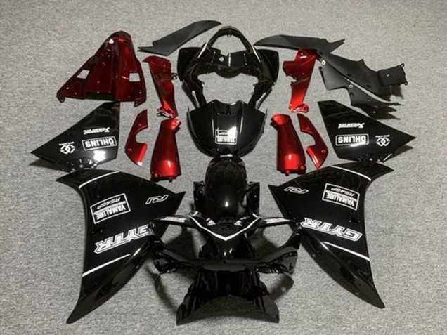 Lojas Carenagens Moto Yamaha YZF 1000 R1 2009-2011 - Preto Brilhante GYTR Vermelho