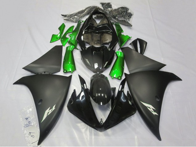 Lojas Carenagens Moto Yamaha YZF 1000 R1 2009-2011 - Preto Brilhante Preto Fosco Verde