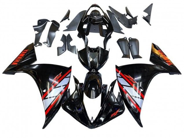 Lojas Carenagens Moto Yamaha YZF 1000 R1 2009-2011 - Preto Brilhante Prata Vermelho Listra