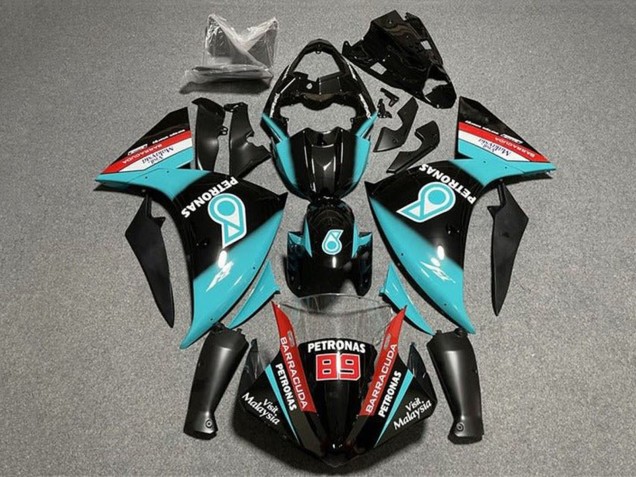 Lojas Carenagens Moto Yamaha YZF 1000 R1 2009-2011 - Preto Brilhante Azul Claro Vermelho Petronas