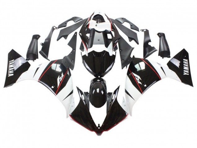 Lojas Carenagens Moto Yamaha YZF 1000 R1 2009-2011 - Branco Preto Vermelho Listra