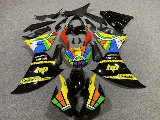 Lojas Carenagens Moto Yamaha YZF 1000 R1 2009-2011 - Preto Amarelo HP Roda das Cores