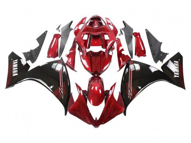 Lojas Carenagens Moto Yamaha YZF 1000 R1 2009-2011 - Vermelho Preto Brilhante