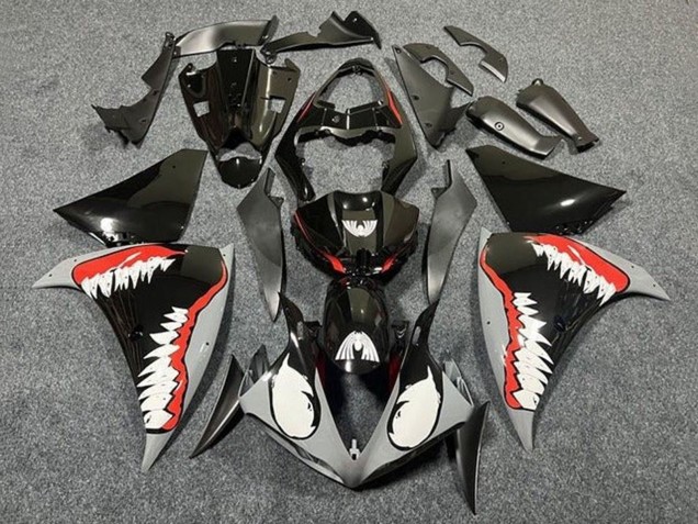 Lojas Carenagens Moto Yamaha YZF 1000 R1 2009-2011 - Cinzento Preto Vermelho Branco Tubarão