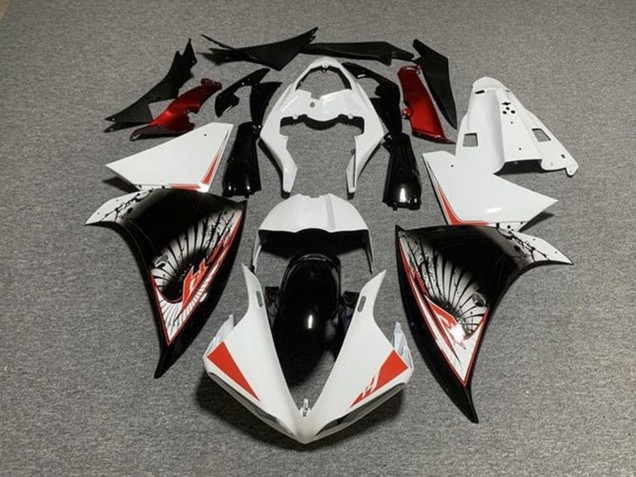 Lojas Kits Carenagem Moto Yamaha YZF 1000 R1 2009-2011 - Branco Vermelho Preto