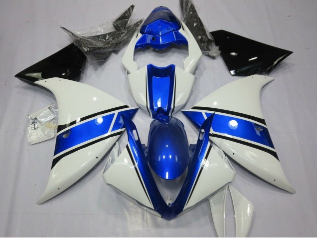 Lojas Carenagens Moto Yamaha YZF 1000 R1 2009-2011 - Branco Azul Preto