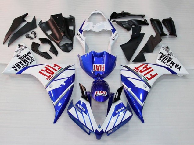 Lojas Carenagens Moto Yamaha YZF 1000 R1 2009-2011 - Branco Azul Vermelho Fiat